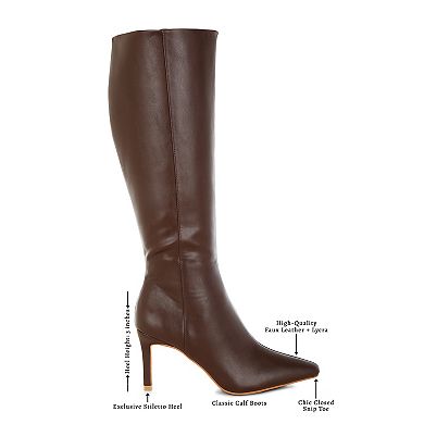 London Rag Skara Women's Faux Leather Knee-High Boots