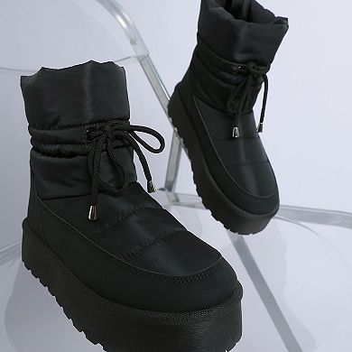 London Rag Pacos Women's Chunky Ankle Winter Boots