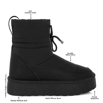 London Rag Pacos Women's Chunky Ankle Winter Boots