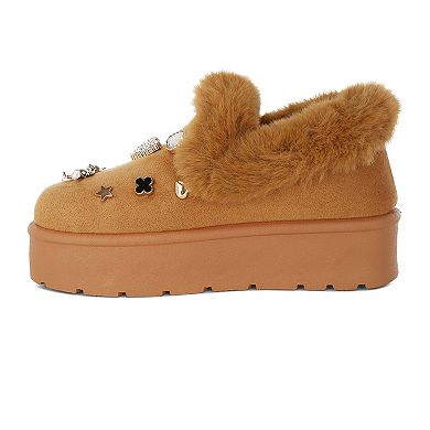 London Rag Zeta Women's Charm Detail Slip-On Winter Boots