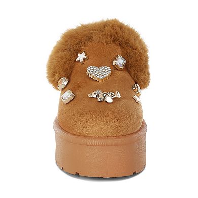 London Rag Zeta Women's Charm Detail Slip-On Winter Boots