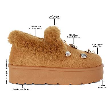 London Rag Zeta Women's Charm Detail Slip-On Winter Boots