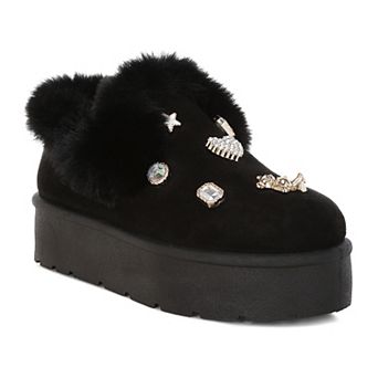 London Rag Zeta Women's Charm Detail Slip-On Winter Boots