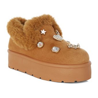 London Rag Zeta Women's Charm Detail Slip-On Winter Boots