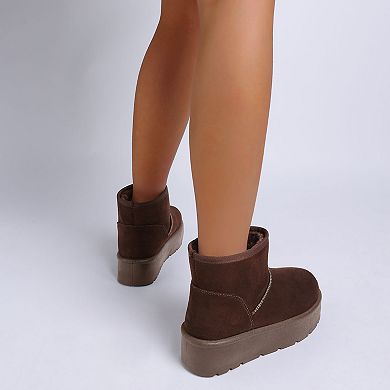London Rag Derta Women's Soft Microfiber Snow Boots