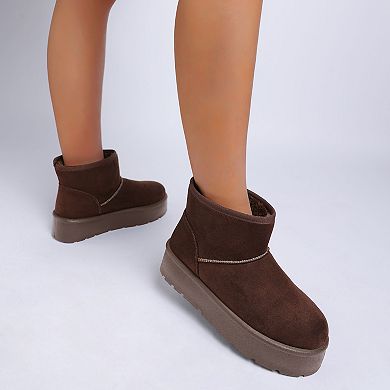 London Rag Derta Women's Soft Microfiber Snow Boots