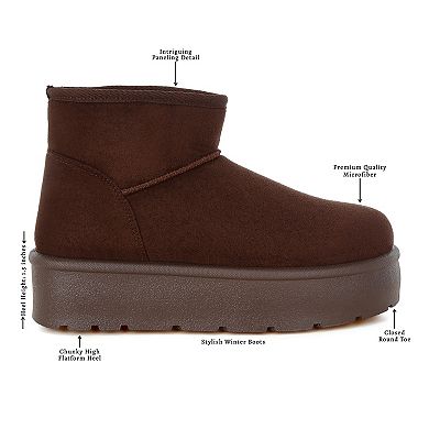 London Rag Derta Women's Soft Microfiber Snow Boots