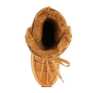 London Rag Noaya Women's Faux Fur Chunky Winter Boots