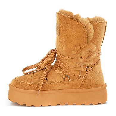 London Rag Noaya Women's Faux Fur Chunky Winter Boots