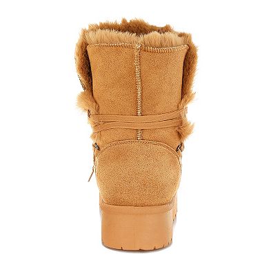 London Rag Noaya Women's Faux Fur Chunky Winter Boots