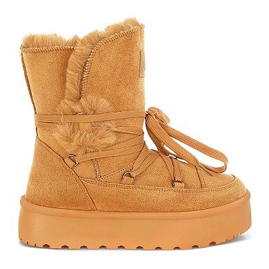 London Rag Noaya Women's Faux Fur Chunky Winter Boots