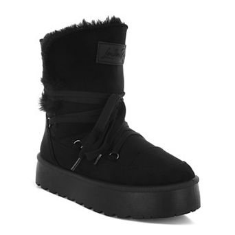 London Rag Noaya Women's Faux Fur Chunky Winter Boots