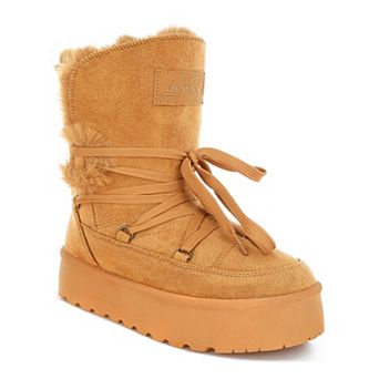 London Rag Noaya Women's Faux Fur Chunky Winter Boots