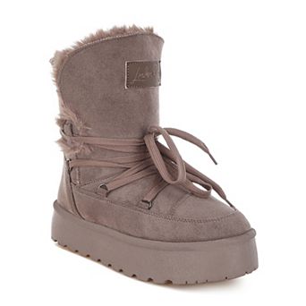 London Rag Noaya Women's Faux Fur Chunky Winter Boots