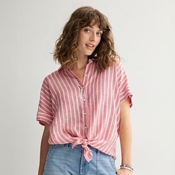 Petite Sonoma Goods For Life® Linen Camp Shirt