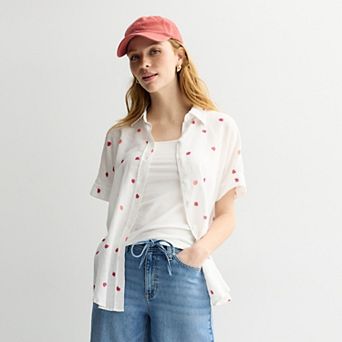 Petite Sonoma Goods For Life® Linen Blend Camp Shirt