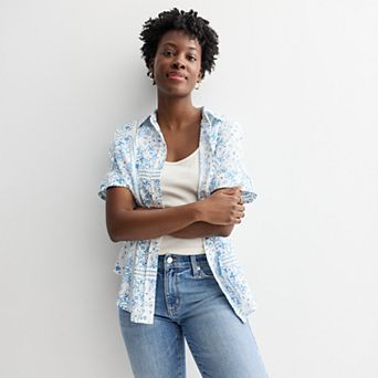 Petite Sonoma Goods For Life® Linen Blend Camp Shirt