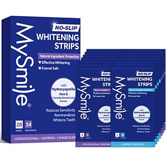 MySmile Teeth Whitening Strips, Non-Sensetive, Natural Ingredients, Enamel-Safe, Non-Slip (14 Sets)