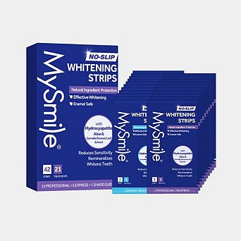 MySmile Teeth Whitening Strips, Non-Sensetive, Natural Ingredients, Enamel-Safe, Non-Slip (21 Sets)