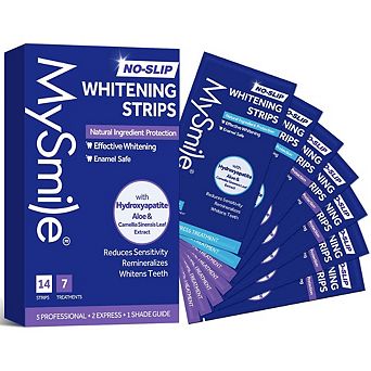 MySmile Teeth Whitening Strips, Non-Sensetive, Natural Ingredients, Enamel-Safe, Non-Slip (7 Sets)