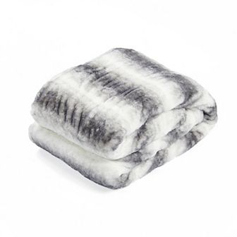 Home Soft Things Faux Fur Stripe Throw Blanket