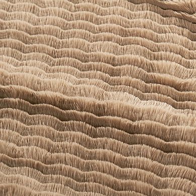 Home Soft Things Wavy Pattern Faux Fur Throw Blanket