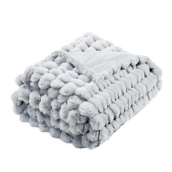 Home Soft Things Spandex Striped Heavy Faux Fur Throw Blanket