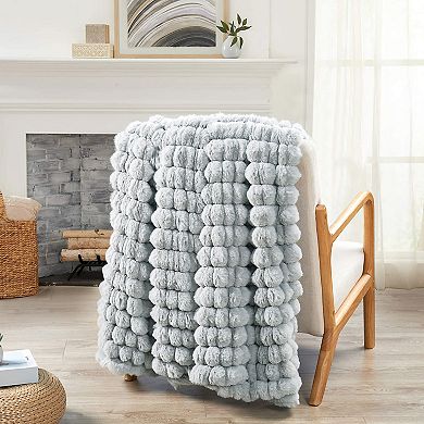 Home Soft Things Spandex Striped Heavy Faux Fur Throw Blanket
