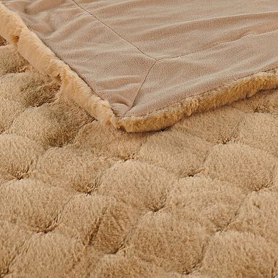 Home Soft Things Jacquard Rabbit Faux Fur Throw Blanket
