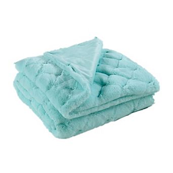 Home Soft Things Jacquard Rabbit Faux Fur Throw Blanket