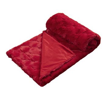 Home Soft Things Jacquard Rabbit Faux Fur Throw Blanket