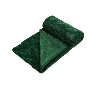 Home Soft Things Jacquard Rabbit Faux Fur Throw Blanket