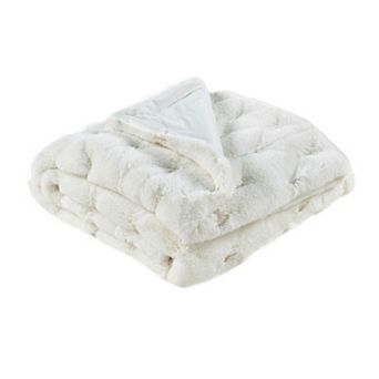 Home Soft Things Jacquard Rabbit Faux Fur Throw Blanket