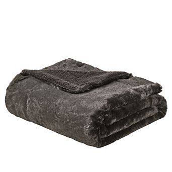 Home Soft Things Plain Faux Fur Throw Blanket