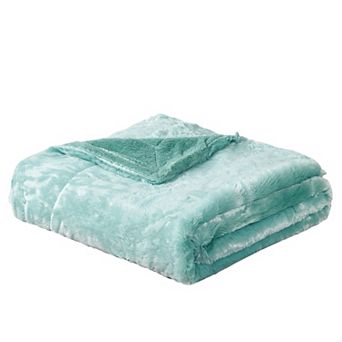Home Soft Things Plain Faux Fur Throw Blanket