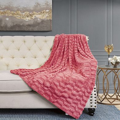 Home Soft Things Double Sided Faux Fur Throw Blanket