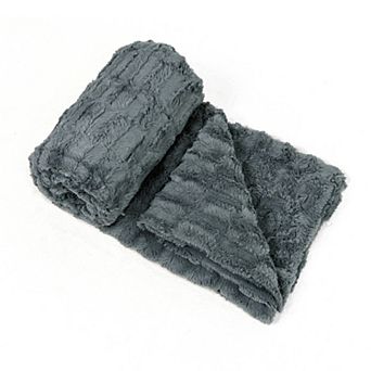 Home Soft Things Double Sided Faux Fur Throw Blanket