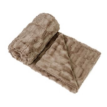 Home Soft Things Double Sided Faux Fur Throw Blanket