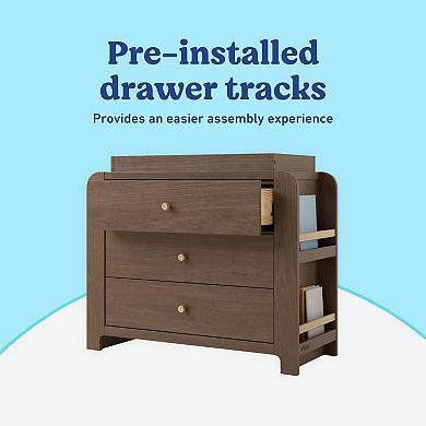 Graco® Read-with-Me 3-Drawer Chest Dresser with Bookshelves & Removable Changing Topper