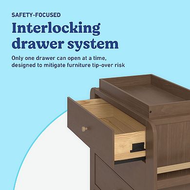 Graco® Read-with-Me 3-Drawer Chest Dresser with Bookshelves & Removable Changing Topper