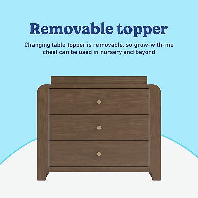Graco® Read-with-Me 3-Drawer Chest Dresser with Bookshelves & Removable Changing Topper