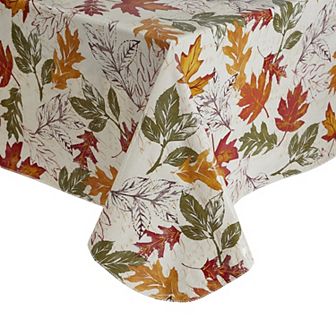 Elrene Home Fashions Vintage Leaves Vinyl Tablecloth