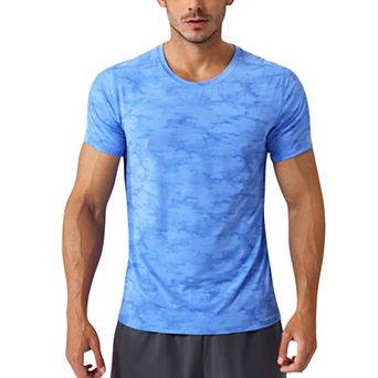 Men's Camo Print Short Sleeve Performance Tee with Quick-Dry Lightweight Stretch Fabric