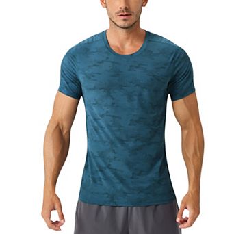Men's Camo Print Short Sleeve Performance Tee with Quick-Dry Lightweight Stretch Fabric