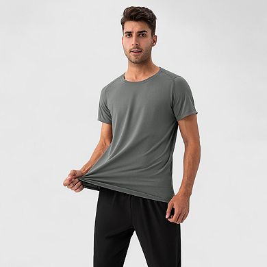 Men's Short Sleeve Performance T-Shirt with Breathable Mesh Fabric and Relaxed Athletic Fit