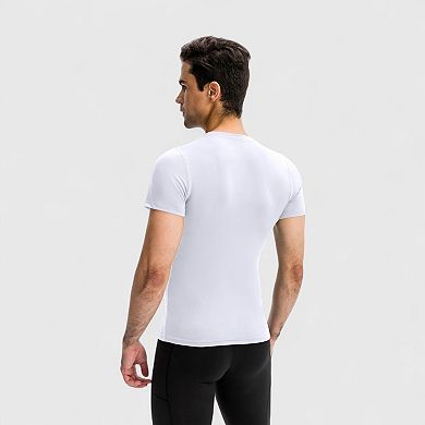 Men's Short Sleeve Compression Top with Moisture-Wicking Stretch Fabric for Performance and Training