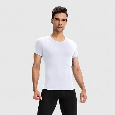 Men's Short Sleeve Compression Top with Moisture-Wicking Stretch Fabric for Performance and Training