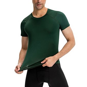Men's Short Sleeve Compression Top with Moisture-Wicking Stretch Fabric for Performance and Training