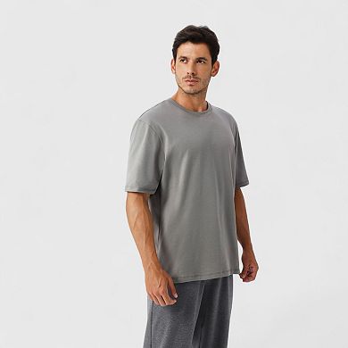 Men's Oversized Fit Short Sleeve T-Shirt with Drop Shoulders and Relaxed Silhouette