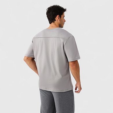 Men's Oversized Fit Short Sleeve T-Shirt with Drop Shoulders and Relaxed Silhouette